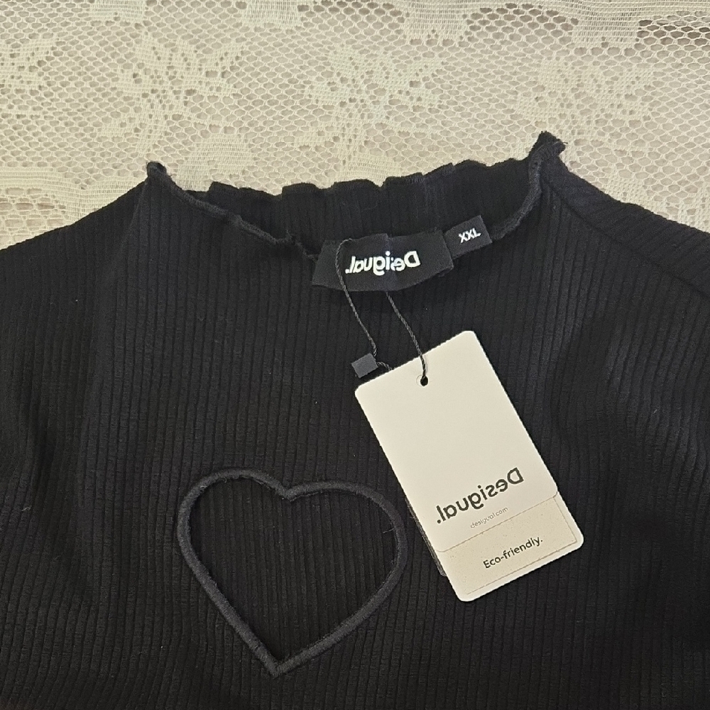 Desigual Black Dress with Lavender Sleeves - Picture 12 of 12